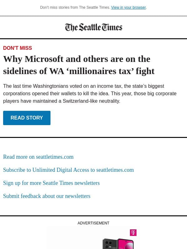 WA corporations silent on 'millionaires tax' email from The Seattle Times