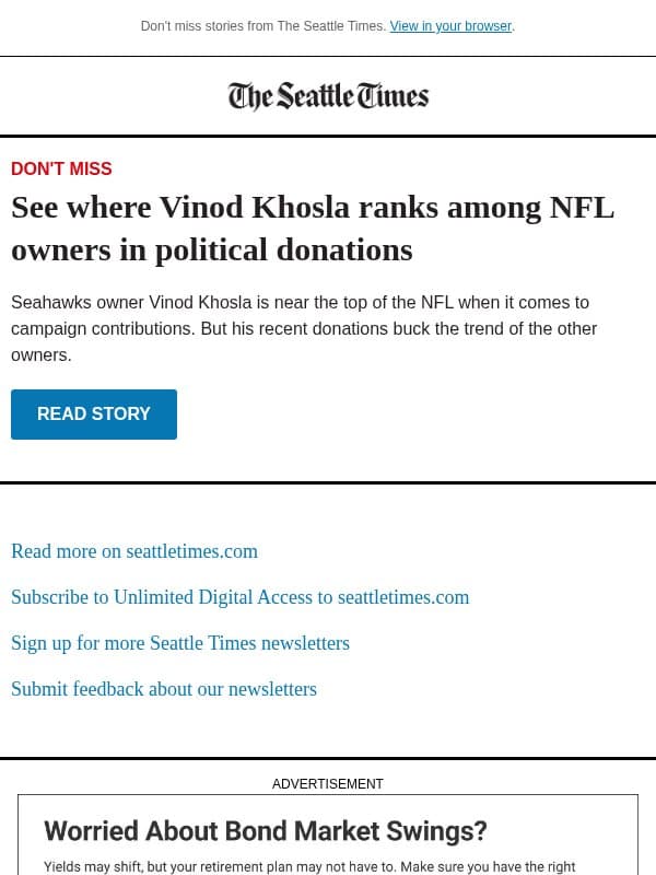 How Seahawks owner bucks NFL trend email from The Seattle Times