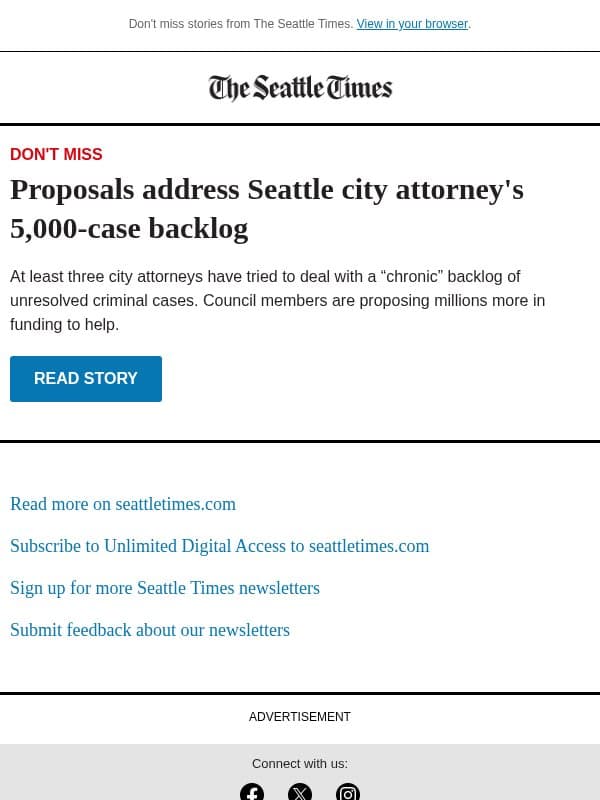Seattle takes aim at case backlog email from The Seattle Times
