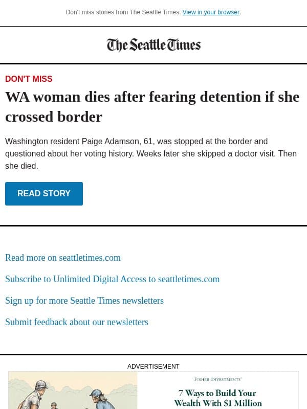 Woman feared crossing U.S. border to see doctor email from The Seattle Times
