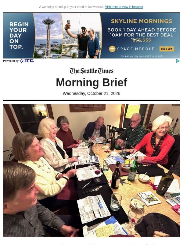 Wednesday Morning Brief: $13 billion tax break? Well ... email from The Seattle Times