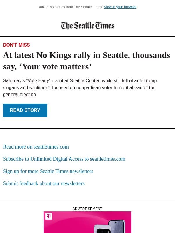 No Kings rally in Seattle draws thousands email from The Seattle Times