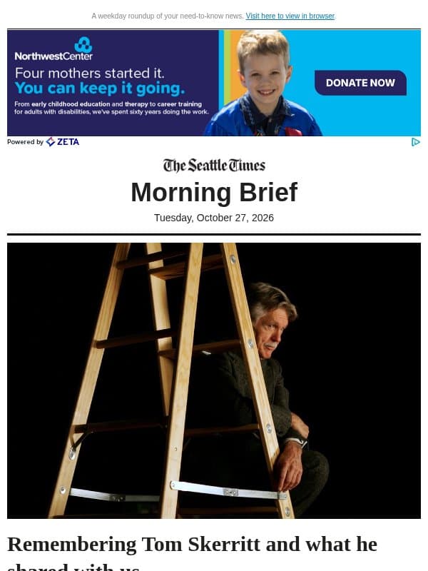 Tuesday Morning Brief: Seattle eyesore may finally go away email from The Seattle Times