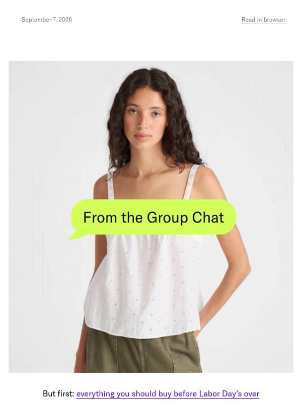 Shopping recs from your (virtual) best friend email from The Skimm