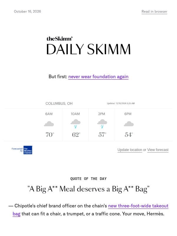 Stanley Tucci's Devil of a compliment email from The Skimm