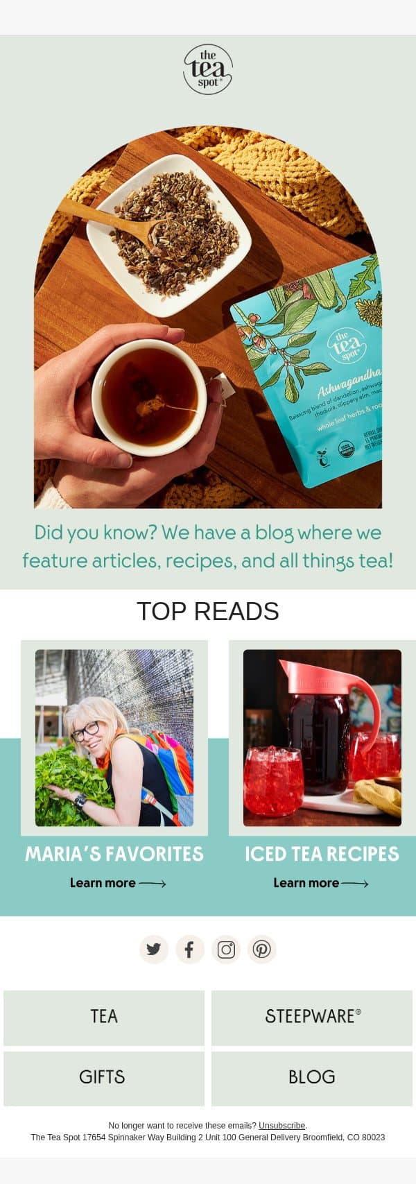Access Granted email from The Tea Spot screenshot