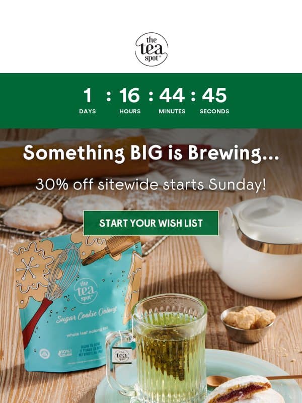 A little something to look forward to... 👀 email from The Tea Spot