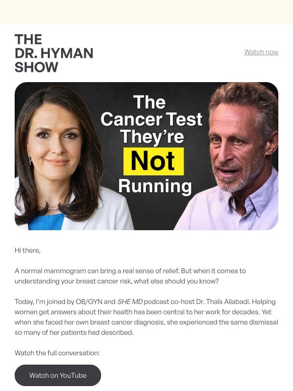 What your mammogram may not tell you email from The UltraWellness Center