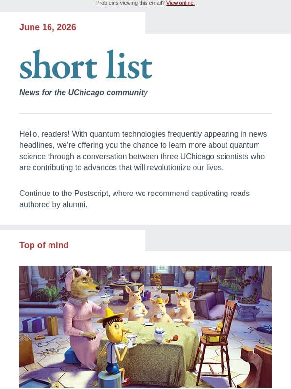 Short List: June 16, 2026 email from The University of Chicago