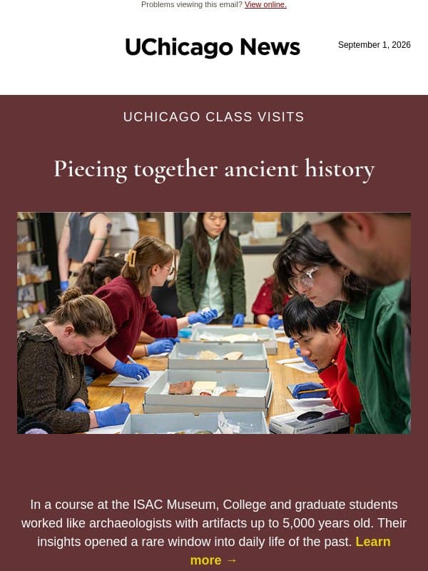 Hands-on history | Quantum institute renewed email from The University of Chicago