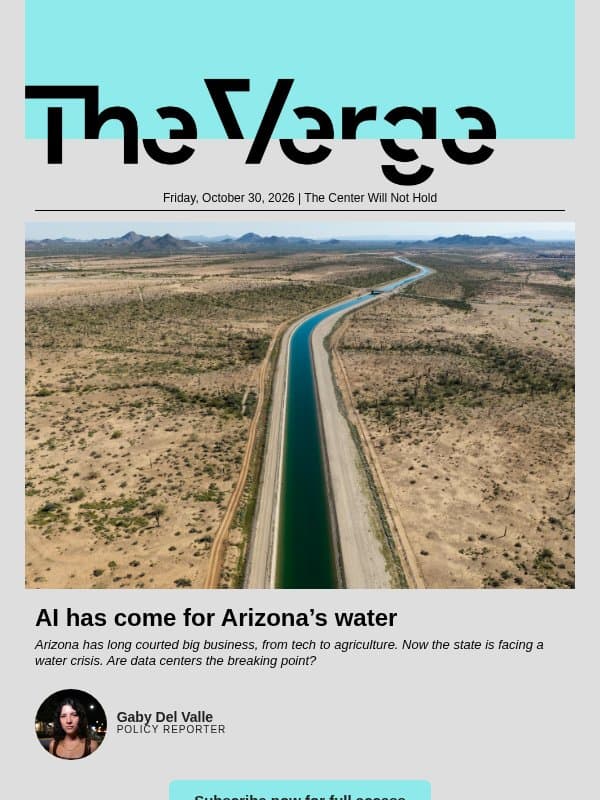 AI has come for Arizona’s water email from The Verge