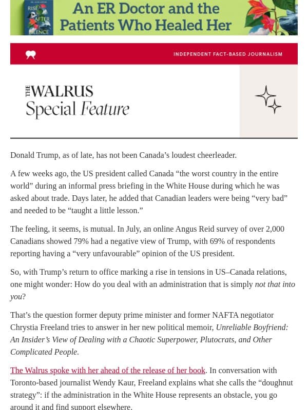 Trump, the “unreliable boyfriend” email from The Walrus
