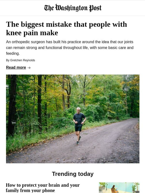 The biggest mistake that people with knee pain make email from The Washington Post