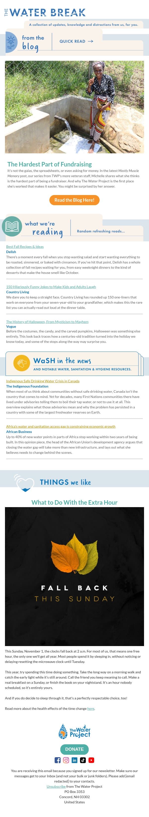 Turns out, there are PhDs for this email from The Water Project screenshot