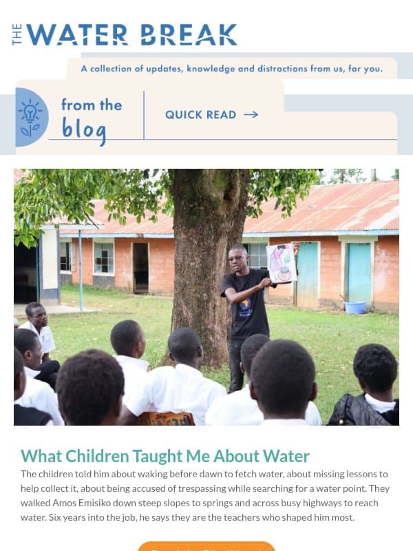 The teachers I never expected email from The Water Project