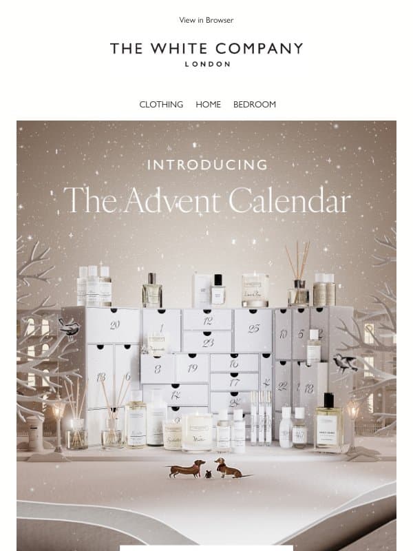 Itโs here | The Advent Calendar email from The White Company