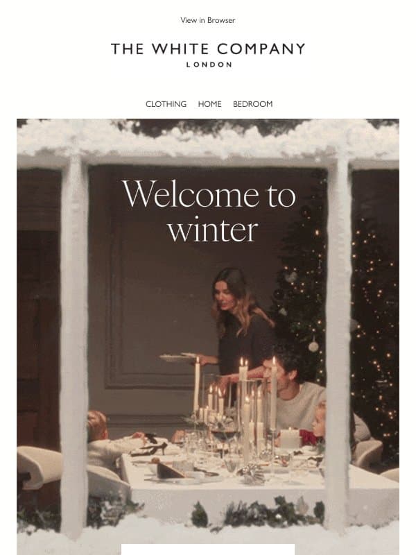 Just arrived: the new season email from The White Company