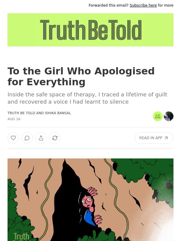 To the Girl Who Apologised for Everything email from The Whole Truth Foods