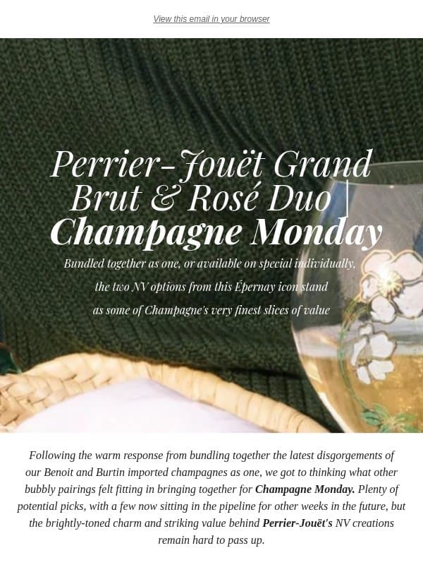 🧑🎨 Perrier-Jouët Brut + Rosé Pack - Champagne Monday email from The Wine Emporium