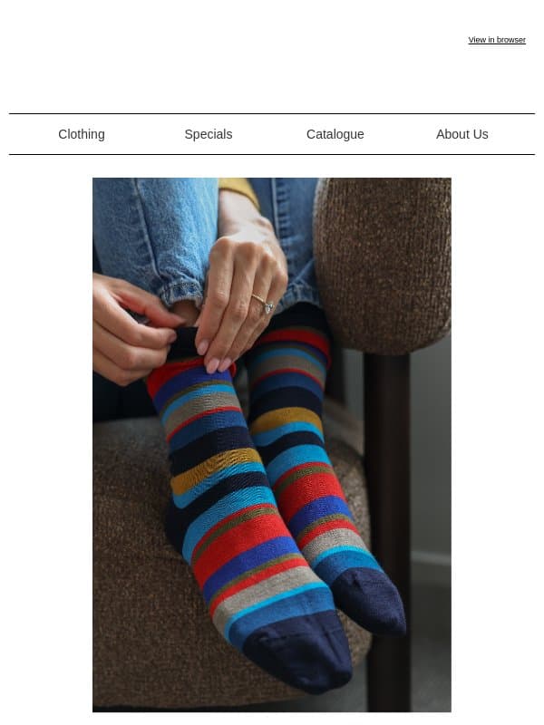 Socks, Socks, Socks email from The Wool Company