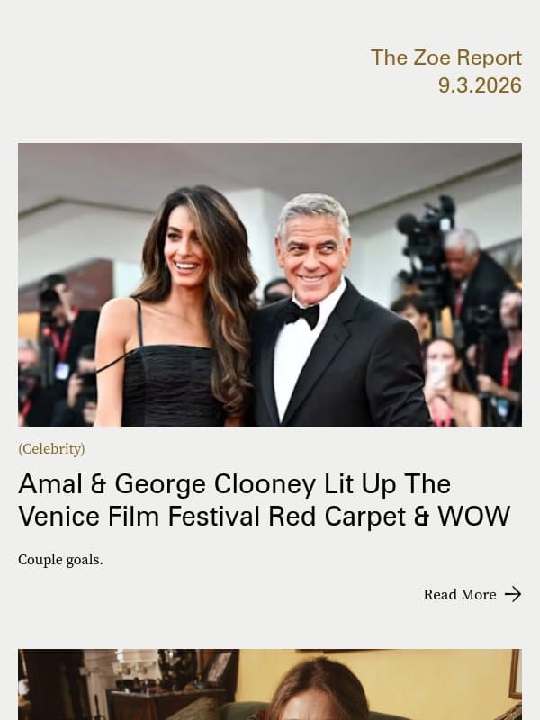 Amal & George Clooney Lit Up The Venice Film Festival Red Carpet & WOW email from The Zoe Report
