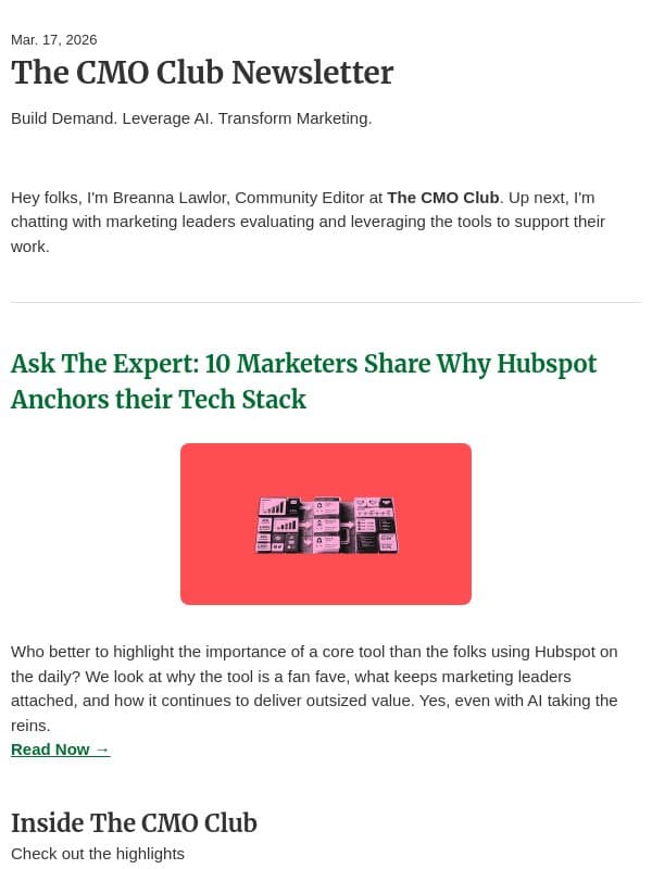Are you using the tools trusted by your peers? email from Thecmo