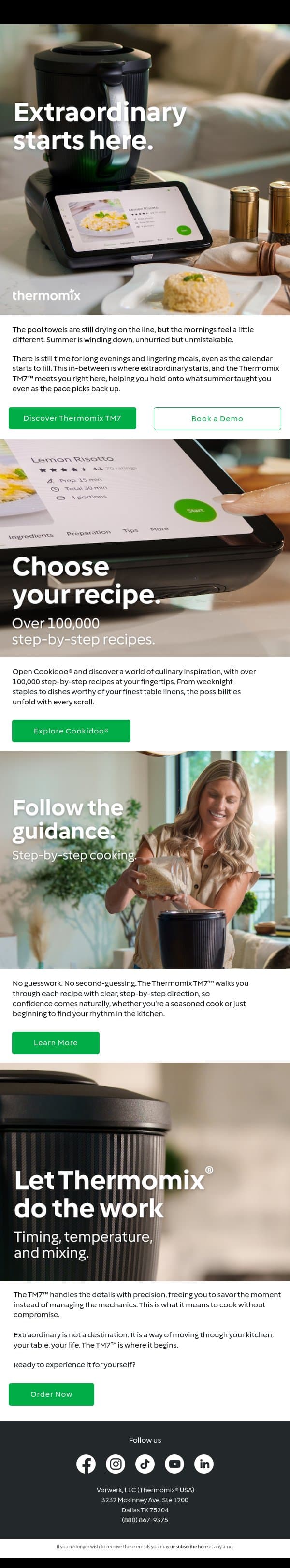 Summer's winding down. You're not 😎 email from Thermomix screenshot