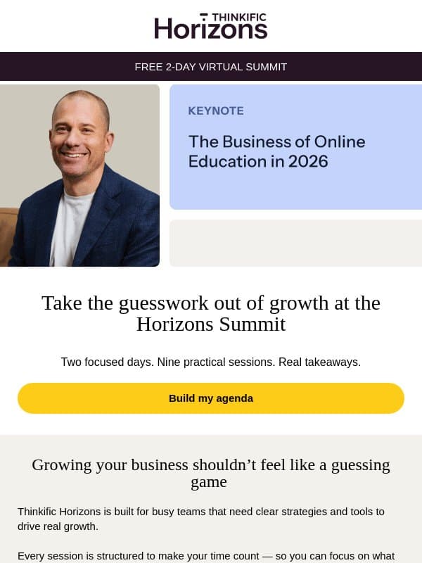 Your summit lineup is here email from Thinkific