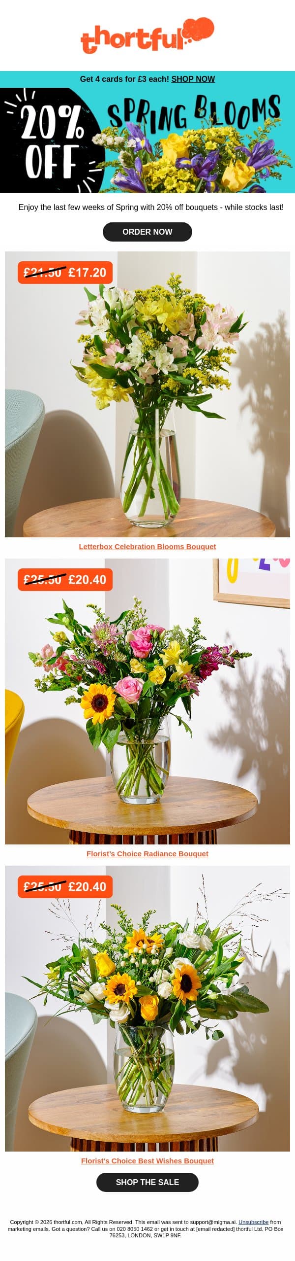 20% off Spring blooms π email from Thortful screenshot