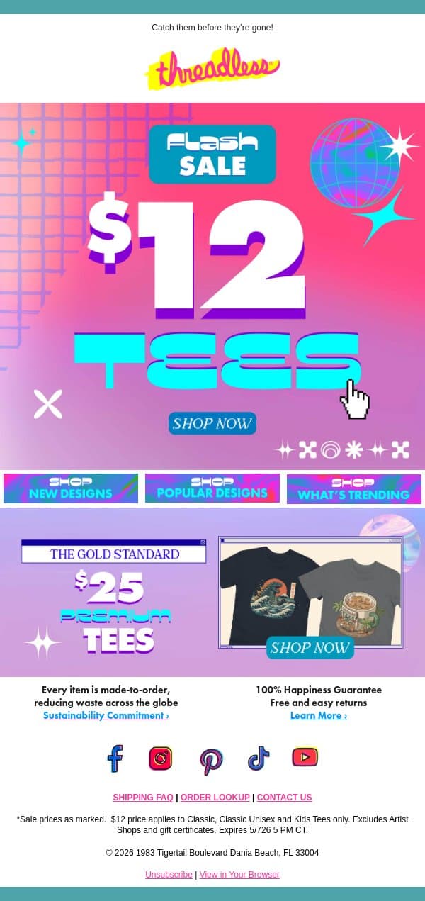Tees for $12! That’s your cue. 👉 email from Threadless screenshot