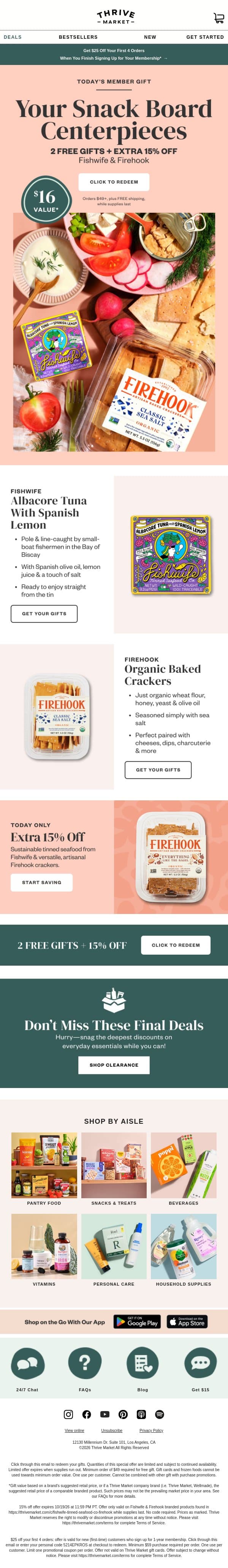 Today’s FREE $16 gift duo is a rare one 👀 email from Thrive Market screenshot