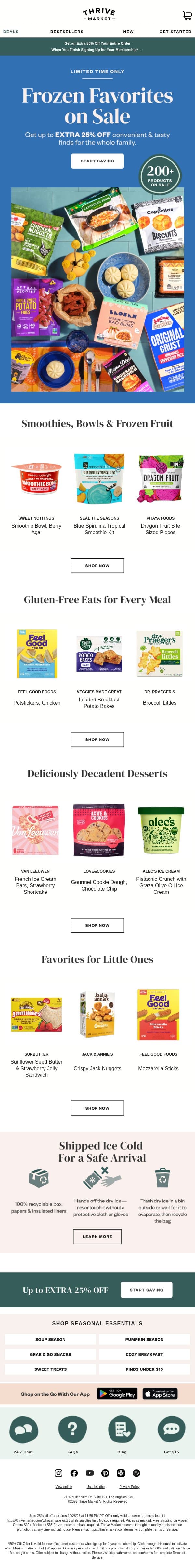 Limited time only: 200+ frozen finds on SALE 🧊 email from Thrive Market screenshot