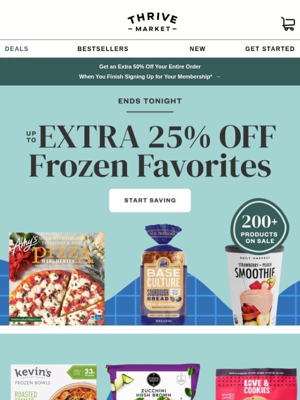 Hurry: Frozen SALE ends tonight ❄️ email from Thrive Market