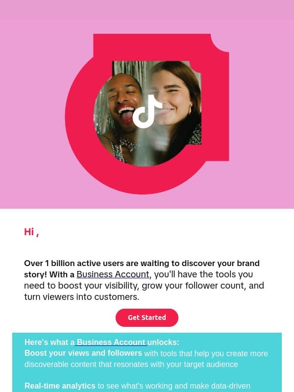 Unlock your business's potential email from TikTok