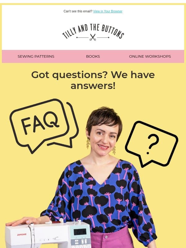 Your most-asked sewing questions, answered 🙋♀️ email from Tilly and the Buttons
