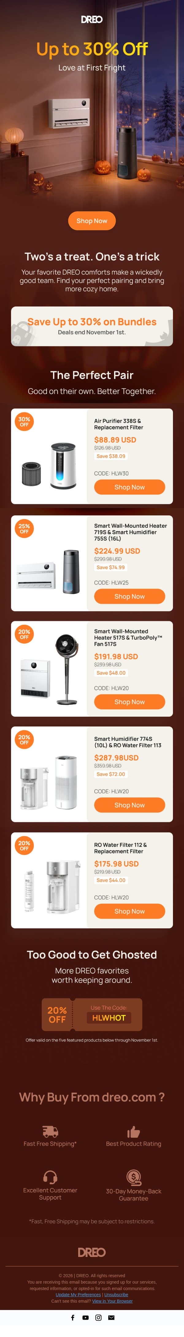 Wicked Good Together. Up to 30% Off. email from Tineco screenshot