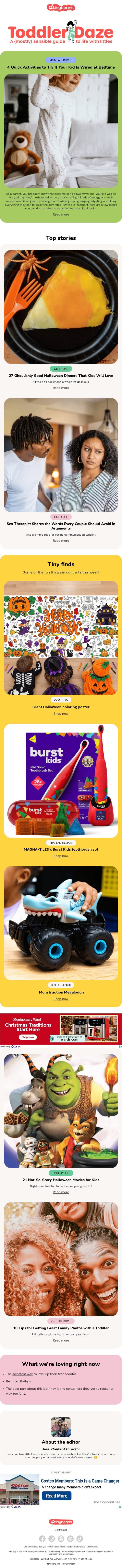 4 quick activities to try if your kid is wired at bedtime ⚡ email from Tinybeans screenshot