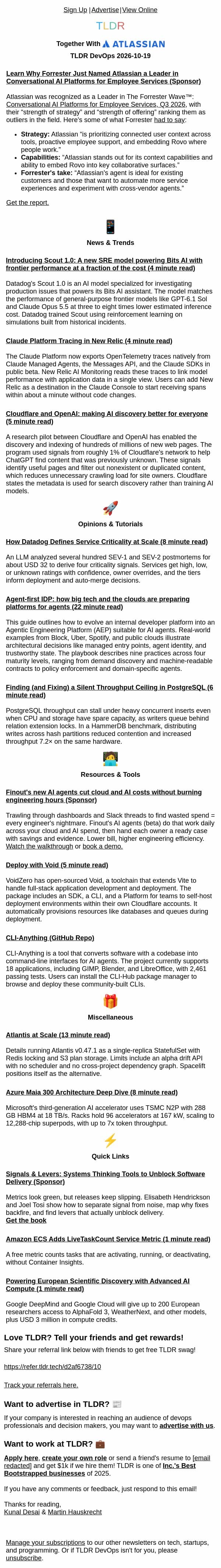 Scout 1.0 🔥, Agent-First IDP 🧱, VoidZero 🚀 email from TLDR Cybersecurity screenshot