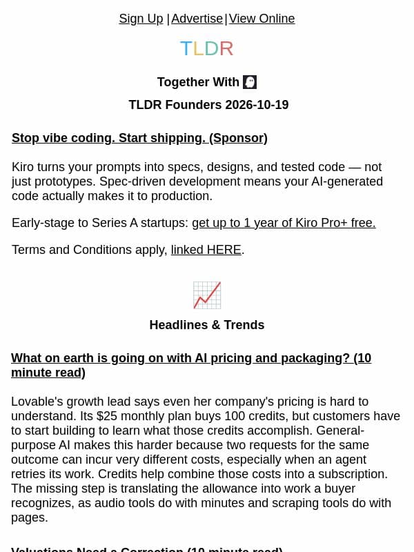 AI pricing maze 💸, valuation mirage 📈, agent negotiations 🤝 email from TLDR Cybersecurity