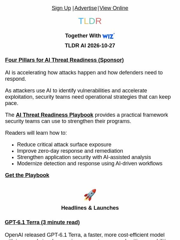 GPT-6.1 Terra ⚡, Anthropic IPO filing 📈, agent native git 👨💻 email from TLDR Cybersecurity