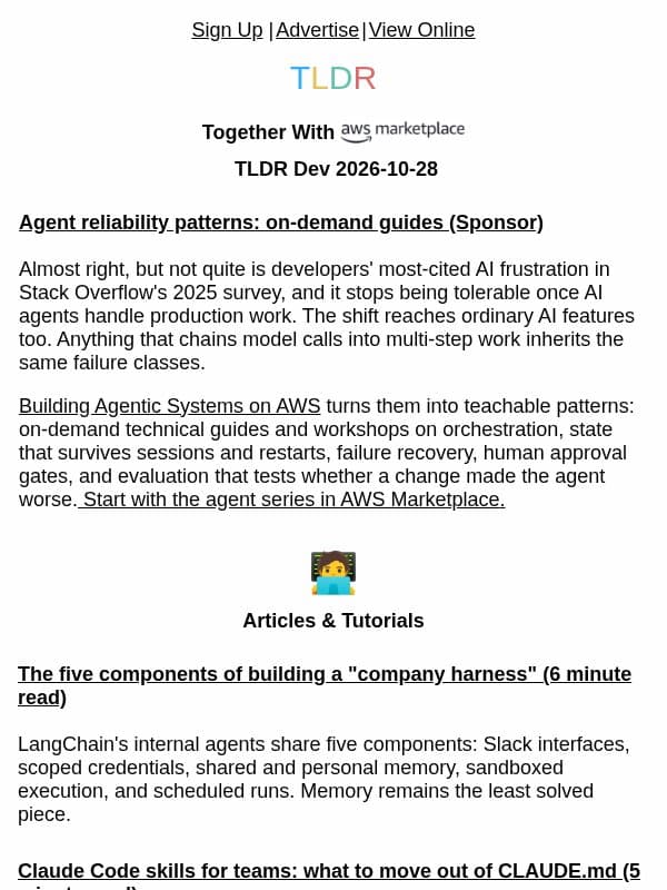 Advice for junior devs π, company harnesses π₯, fixed user flows π± email from TLDR Cybersecurity