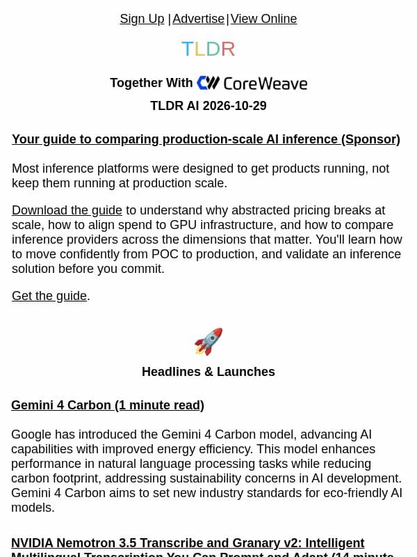 Gemini 4 Carbon 🌱, Nemotron Transcribe 📝, benchmarker’s dilemma ❓ email from TLDR Cybersecurity