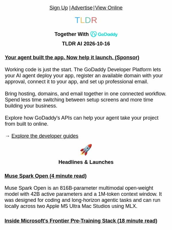 Muse Spark Open ✨, Microsoft’s 3T param model 🧠, d1-ultra 💡 email from TLDR Cybersecurity
