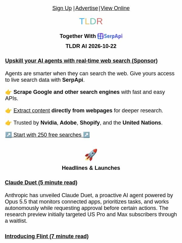 Claude Duet 🤖, Anthropic API changes 👨💻, Recursive’s local model 💻 email from TLDR Cybersecurity
