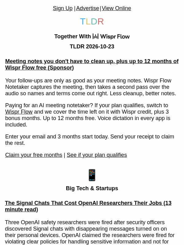 OpenAI Signal leaks 💬, Alexa Tablet 💻, formal software verification 👨💻 email from TLDR Cybersecurity