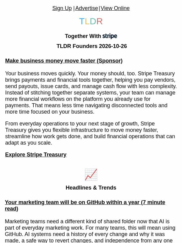 Marketers on GitHub 👨💻, services businesses 💰, SaaS playbook reset 🔄 email from TLDR Cybersecurity