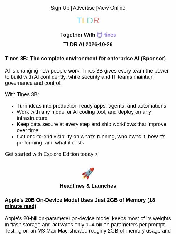 Apple’s 20B model 📱, Kimi K3.1 Pro 🧠, Block Dessa 🗣️, frontier training security 🔐 email from TLDR Cybersecurity