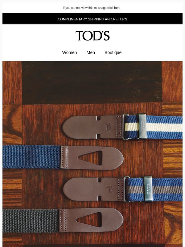 Tod's Icons: the Greca Belt email from Tod's