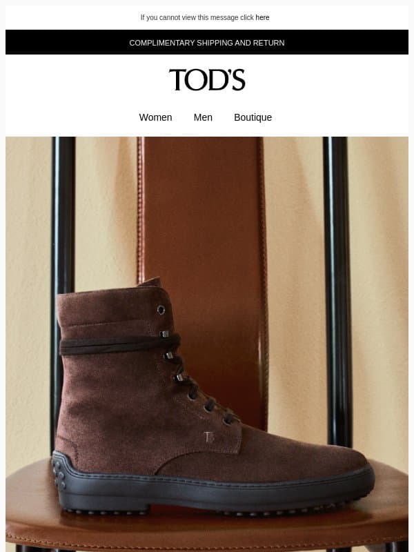 Must-have: the Winter Gommino ankle boot email from Tod's