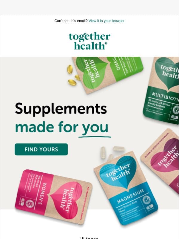 Made just for you email from Together Health